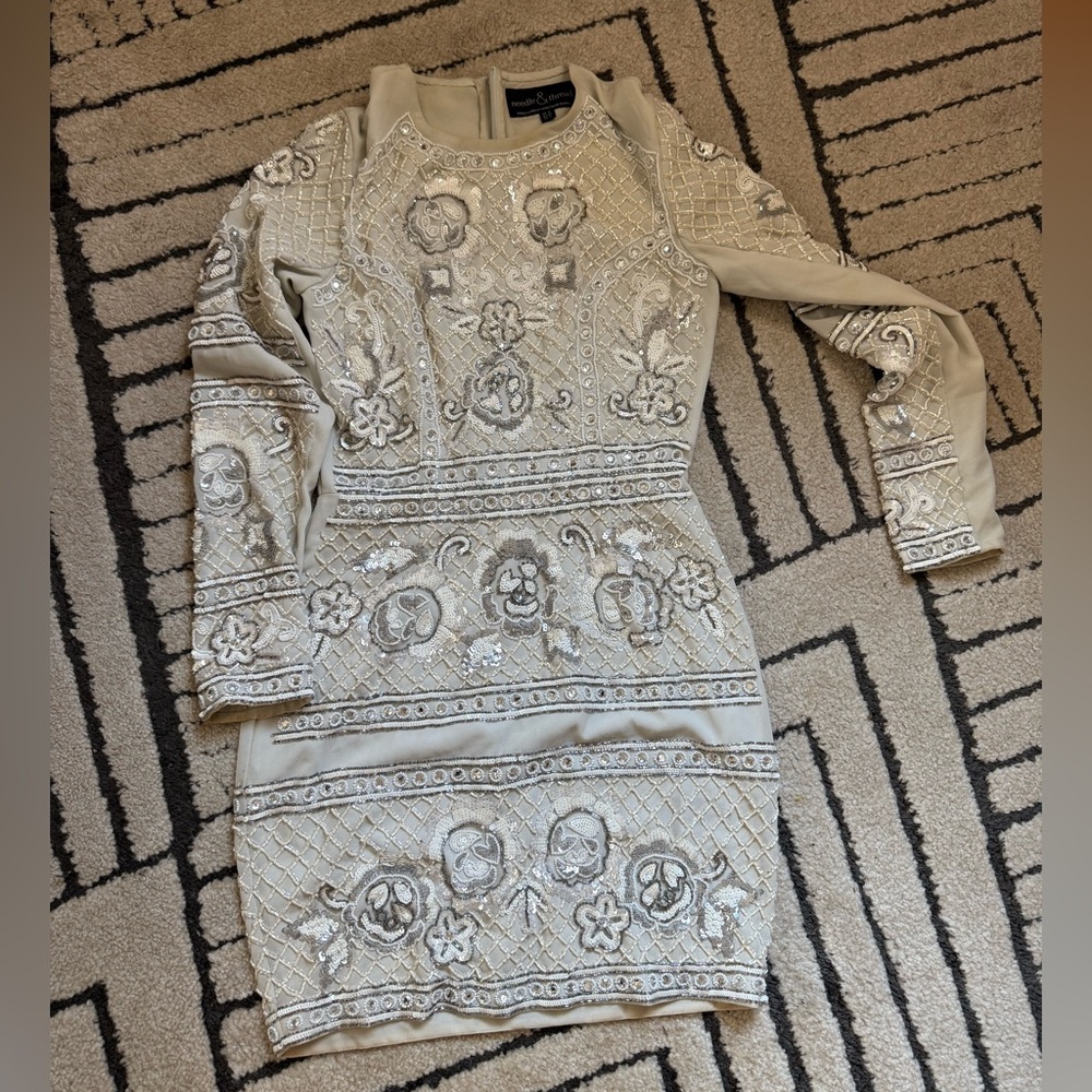 Needle and Thread Embellished Beige Dress